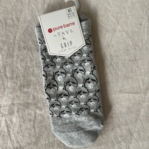 NWT Pure Barre Gray Floral Grip Socks